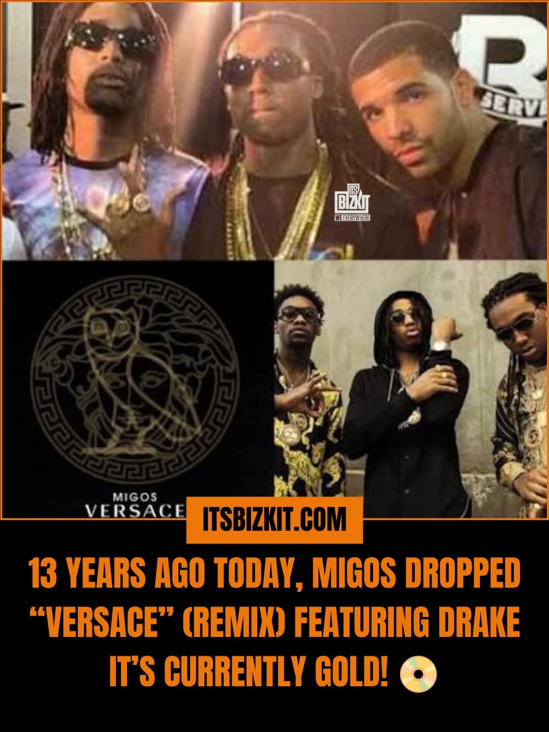 13 years ago today, Migos dropped “Versace” (Remix) featuring Drake It’s current