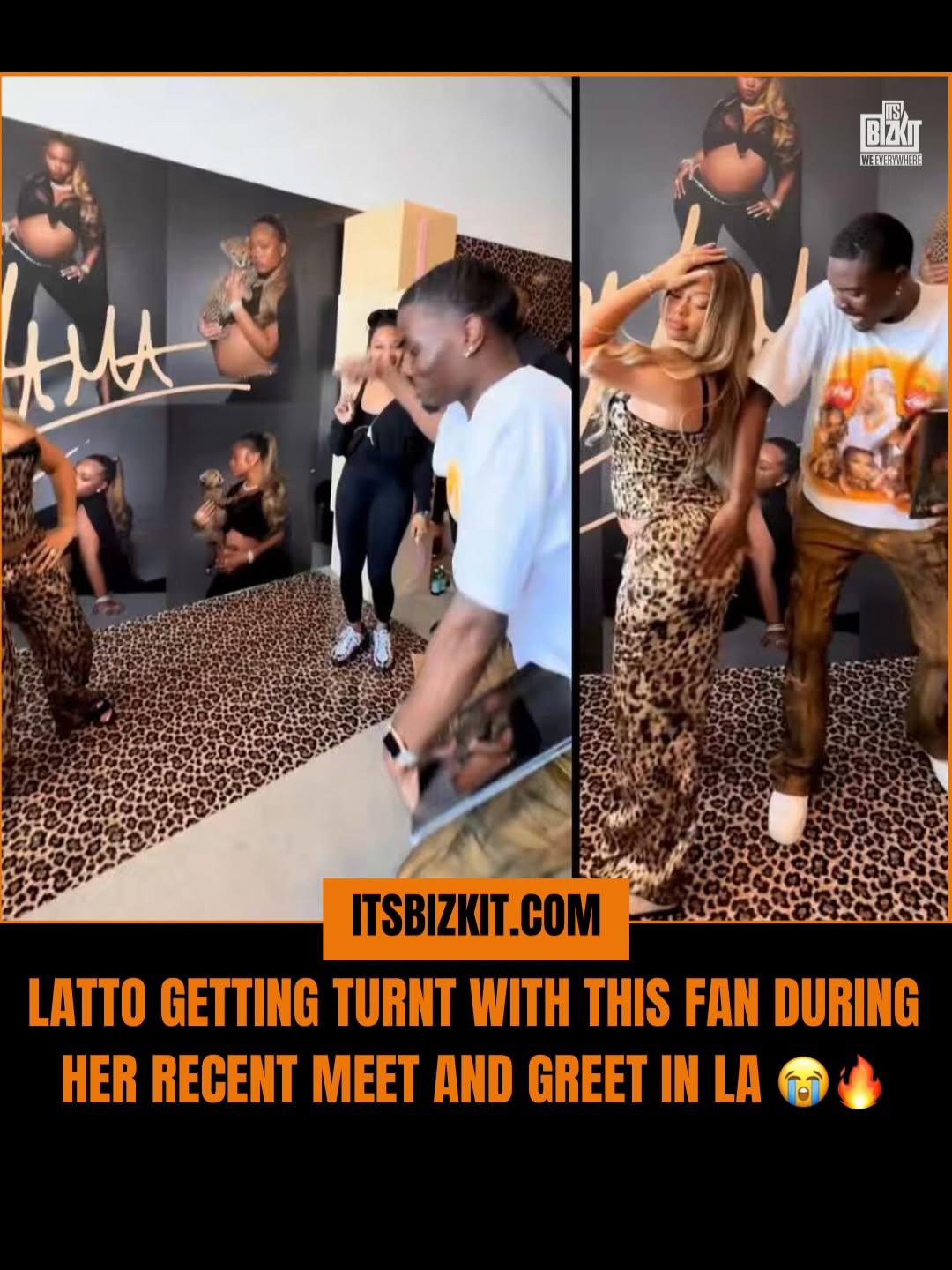 Latto getting turnt with this fan during her recent meet and greet in LA 😭🔥